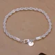 thumbnail image 2 of Cadena de plata de ley 925, exquisita pulsera trenzada, cadena con dijes de moda para mujeres y hombres, joyería de modelos simples y bonitos para boda sólida, 2 of 2