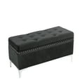 thumbnail image 1 of Jessar - Pouf / Repose-Pieds sur Pieds, Rectangulaire, de la Collection Codi, Velours Noir, 1 of 2