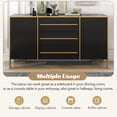 thumbnail image 3 of EUROCO 59" Sideboard Storage Buffet Cabinet, MDF Buffet Cabinet with 2 Doors, 3 Drawers, 2 Adjustable Shelves and Gold Metal Legs for Living Room and Entryway, Black, 3 of 8