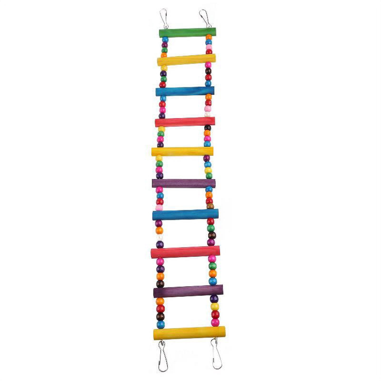 4Pcs Chicken Toys for Hens Large Birds Swing Toys Colorful Ladder and Perch Metal Vegetable Feeders Hanging for Coop