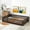 Espresso, variant on Twin Size Floor Bed, Wood Platform Bed with Fence and Door, Montessori Bed Frame with Slats Support, No Box Spring Needed,White