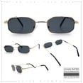 thumbnail image 2 of SA106 Mens Narrow Metal Rim Rectangular Hustler Sunglasses, Gold Frame - Black Lens, 2 of 7