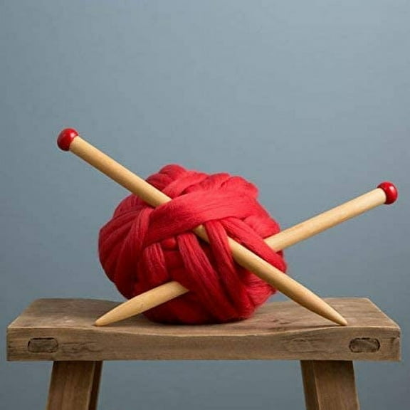 Fine Crafted Exquisitely Beautiful Colored Maple Single Point Knitting Needles | Knitting Supplies Yarn Bowls Crochet Hooks | Nagina International (Red, US Size 7 - 4.5mm)