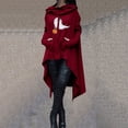 thumbnail image 2 of Lovskoo 2024 Womens Asymmetric Hem Hoodies Sweatshirts Long Sleeve Plus Size Festival Printed Loose Casaul Tunic Tops Burgundy, 2 of 8