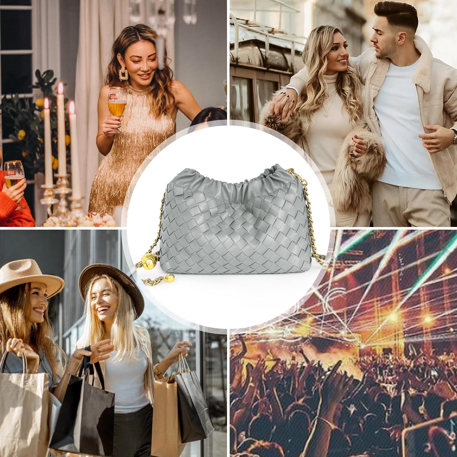 Small Crossbody Bag For Women Trendy.Dumpling Bag Clutch Purse For Women Evening Bag Cloud Purse Vegan Leather Hobo Bag
