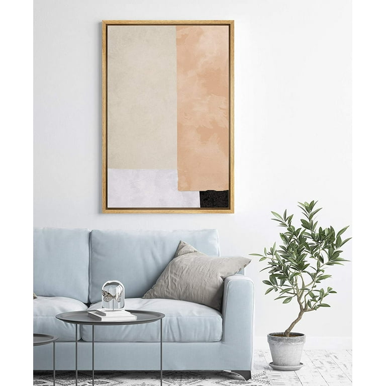 Framed Canvas Wall Art Set Of 2 White Abstract Prints Modern Art Minimalist Neutral Wall Art Decor Living Room - Canada