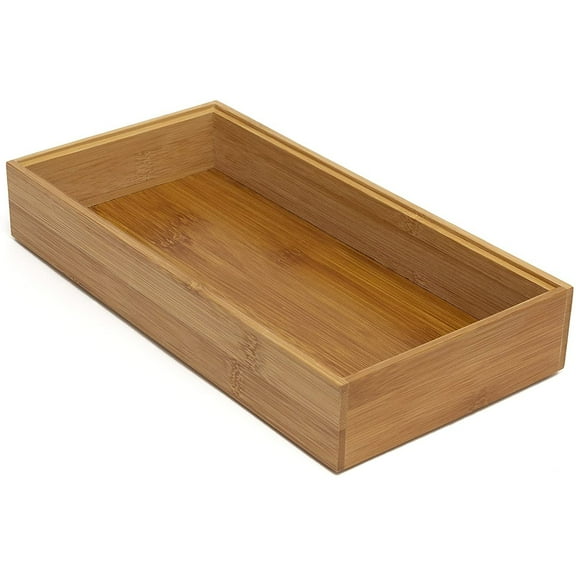Lipper International Inc. 6 x 12 Inch Bamboo Wood Stacking Storage Organizer Box