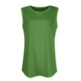 thumbnail image 5 of Womens Tops Women's Tank Top Summer Loose Sleeveless Top With Edge Large Round Neck Curved Hem Short Sleeves, 5 of 7