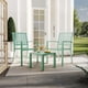 thumbnail image 3 of 3 - piece outdoor patio mesa y sillas set: small bistro mesa, 2 sillas, coffee mesa, ideal para para apartments' outside areas like backyard, porch, deck, pool (green), 3 of 7