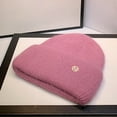 thumbnail image 4 of Beanie Hat Solid Color Wide Brim Autumn Winter Thick Korean Style Cap for Outdoor, 4 of 10