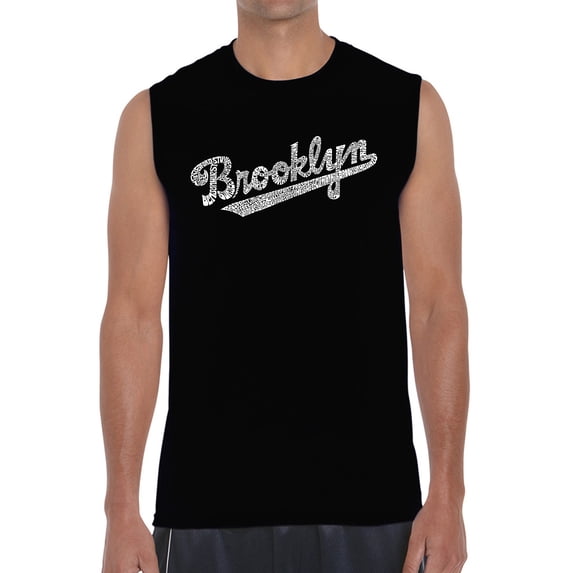 Men's Word Art Sleeveless T-shirt - Brooklyn Neighborhoods