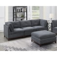thumbnail image 2 of Miekor Furniture Ash Grey Chenille Fabric Modular Sofa Set 6pc Set Living Room Furniture Couch Sofa Loveseat 4x Corner Wedge 1x Armless Chair and 1x Ottoman Tufted Back W5U366, 2 of 9