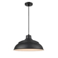 thumbnail image 2 of Millennium Lighting  R Series 17" Metal Cord Hung Warehouse LED Indoor Outdoor Pendant Light Satin Black Satin Painted, 2 of 4
