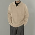 thumbnail image 2 of GuangCheng Mens Lapel Sweaters Textured Knit V Neck Pullover Business Casual Loose Fit Tops, 2 of 6