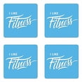 thumbnail image 1 of Fitness Coaster Set of 4, I Like Fitness Sports and Work out Athletic Lifestyle Theme Exercise Health, Square Hardboard Gloss Coasters, Standard Size, Pale Blue White, by Ambesonne, 1 of 2