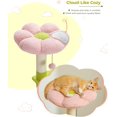 thumbnail image 4 of Flower Cat Tree [47.2"=120cm] Multi-Level Cat Tower with Sisal Covered Scratching Posts, Cute Cat Condo for Indoor Small Medium Cats, Pink Top Perch, Ramp, Fluffy Ball, Pink, 4 of 12