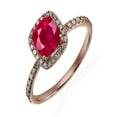 thumbnail image 2 of Limited Time Sale: 1.25 Carat Red Ruby and Diamond Engagement Ring in 10k Rose Gold for Women on Sale, 2 of 2