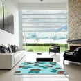 thumbnail image 6 of Ahgly Company Indoor Square Patterned Tron Blue Area Rugs, 6' Square, 6 of 6