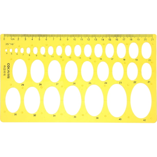 BRIGHTFUFU Reglas de borrador de elipse, plantillas de dibujos de plástico, reglas geométricas de medición para la oficina escolar (naranja)