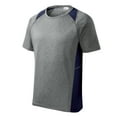 thumbnail image 5 of Mens Heather Colorblock Contender Polyester Tee Vintage Heather/ True Navy 3XL, 5 of 8