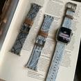 thumbnail image 3 of Denim Strap for Apple Watch Band 41mm 40mm 38mm, Retro Lace Fashion Strap for Apple Watch Women, Soft Hybrid Bracelet Compatible for iWatch Bands Series 9 8 7 6 5 4 SE 3 2 1, RetroBlue, 3 of 8
