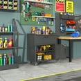 thumbnail image 7 of DKYNDSYN Metal Storage Cabinet with Wheels, Lockable Tool Cabinet with Adjustable Shelf, Rolling Garage Cabinet with 1 Drawer and 2 Doors, 29.5x16.5x34.6 inches, 500 lbs Capacity, Black, 7 of 7