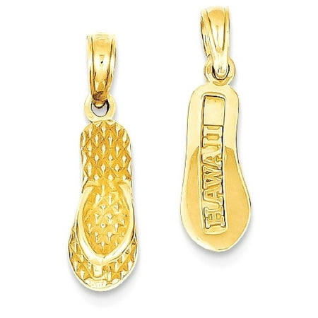 Hawaiian Jewelry - ICE CARATS 14kt Yellow Gold 3 D Hawaii Flip Flop Pendant Charm Necklace Sea Shore Sal Fine Jewelry Ideal Gifts For Women Gift Set From Heart