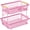 Rose Pink, variant on 2 Tier Fruit Basket for Kitchen Counter with 2 Banana Hangers, Countertop Metal Bread Basket with Wooden Handle, Large Storage Stand for Vegetables, Snacks, Eggs, Produce Storage – Black