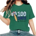 thumbnail image 3 of Camisetas de Cuello de Tripulación de Manga Corta para Mujeres Carta Impresa Camiseta 95% Poliéster 5% Spandex, Manga Corta Cuello Redondo Top Casual para Diario, 3 of 5