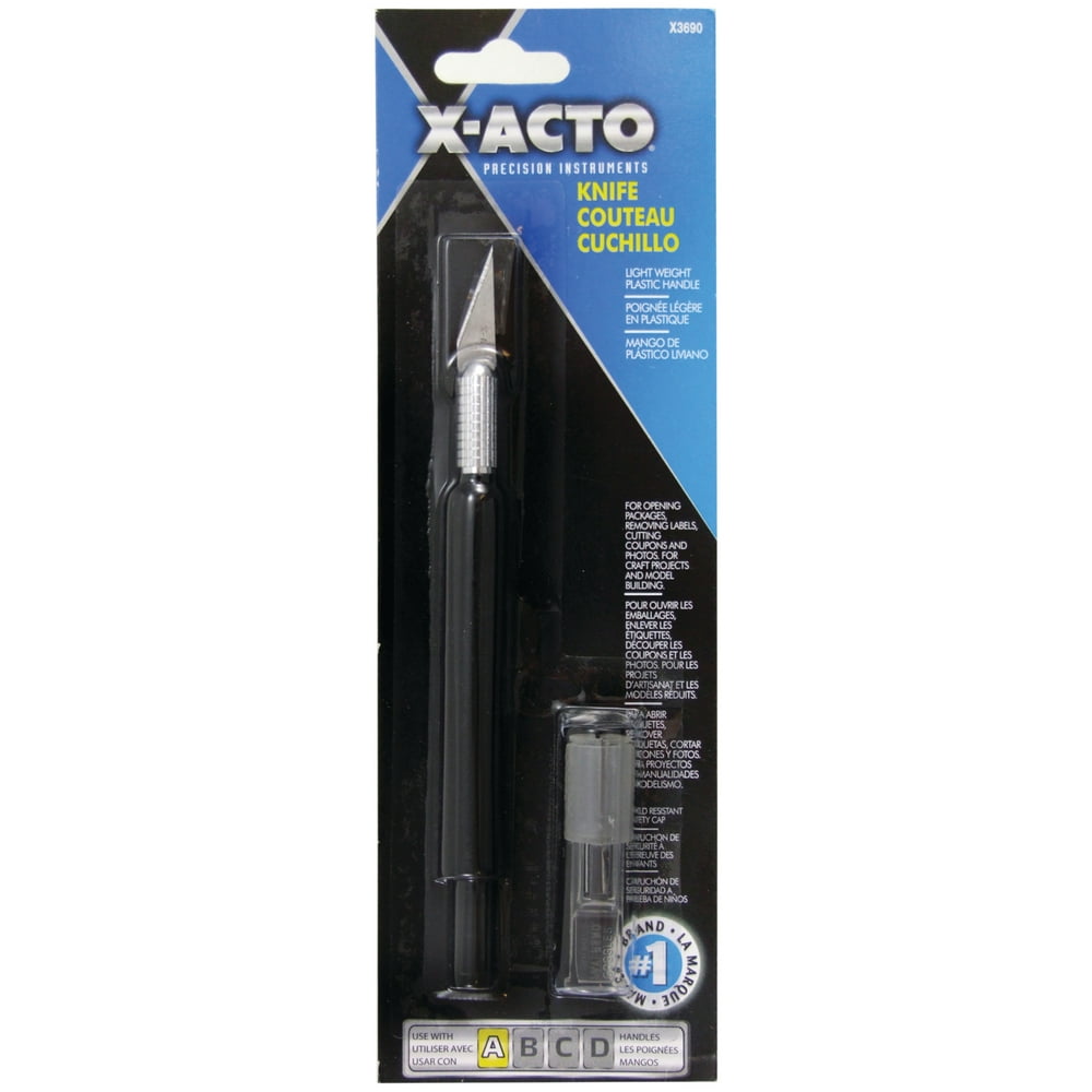 XActo CutAll Plastic Knife With Safety Cap, Black