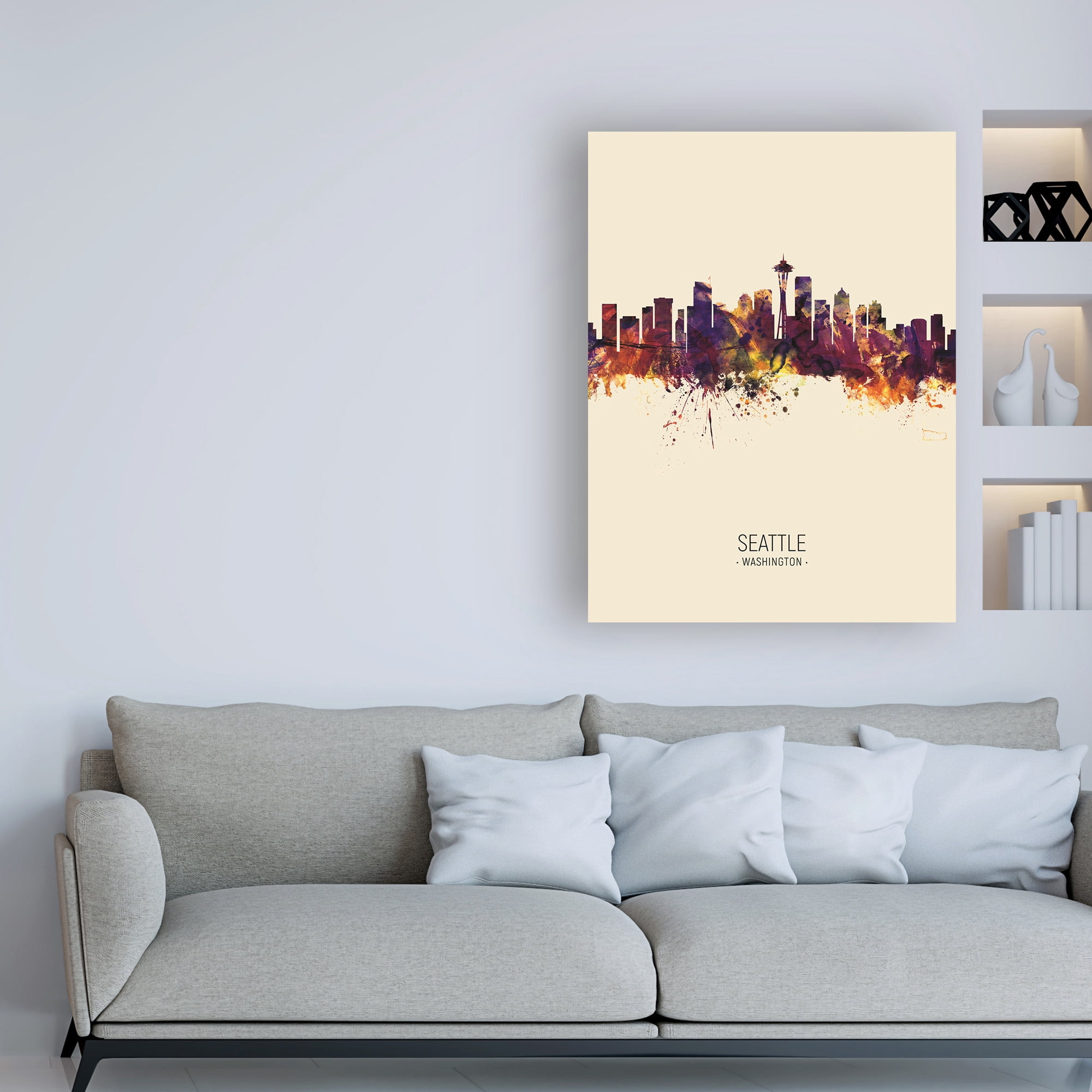 Trademark Fine Art 'Seattle Washington Skyline Portrait III' Canvas Art by Michael Tompsett