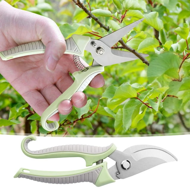Tijeras de podar para árboles frutales | Tijeras de jardín para recolectar fruta e injertar plantas | Mango ergonómico antideslizante | Hoja de acero inoxidable | Paquete de 1