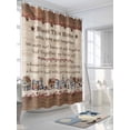 thumbnail image 3 of Fsddascl Farmhouse Shower Curtain Set - Long 72" x 84" Washable Bathtub Curtain with 12 Hooks, Brown Country Star Berry Vintage Wood Grain Waterproof Fabric Stall Shower Curtains for Bathroom/Bathtub, 3 of 6