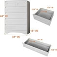 thumbnail image 2 of 6 Drawer Dresser, 44" Tall Modern Chest of Drawers, Wood Drawer Organizer for Bedroom, Curved Edge Design, Farmhouse Style Dresser for Bedroom, Living Room, or Hallway (White Finish), 2 of 7