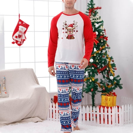 

Pajamas for Women KKCXFJX Parent-child Warm Christmas Set Printed Home Wear Pajamas Two-piece Dad Set
