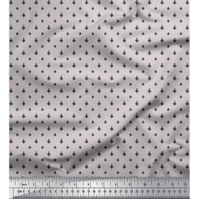 Soimoi Rayon Fabric Hash Sign Geometric Print Fabric by The Yard 42 Inch Wide