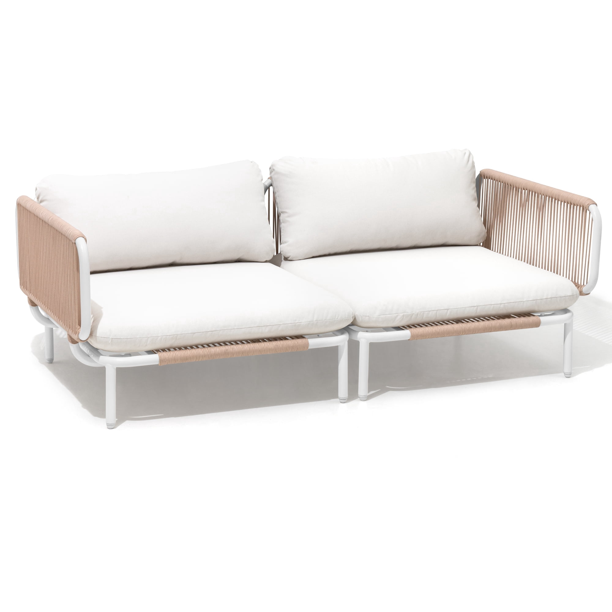 Pellebant 2 Pieces Outdoor Sofa Patio Furniture Set Conversation Set,White