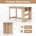 thumbnail image 3 of Costway 5 PCS Dining Table Set with Storage Shelf Rectangular Kitchen Table with 4 Stools Beige, 3 of 10