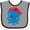 Heather and Black, variant on Inktastic Pirate Octopus, Blue Octopus With Red Pirate Hat Boys or Girls Baby Bib