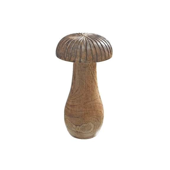 Masion Concepts Mango Wooden Craved Decor Mushroom Large ,Brown,Wood, 4.5 L x 4.5 W x 8.5 H