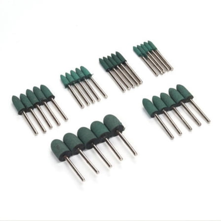 30Pc Rubber Grinding Wheel Abrasive Polishing Burr Mounted Point 1/8" Shank