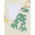 thumbnail image 5 of Musuos Baby Girls Summer Outfit 3M 6M 12M 18M White Short Sleeve Romper Tops Chicken Print Flared Pants Headband 3PCS Sets, 5 of 10