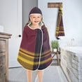 thumbnail image 4 of Black Yellow Pattern Hooded Beach Towel Kids Bath Towels Quick Dry for Pool Swiming 50" x 23.5" Microfiber Soft Bathrobe, 4 of 7