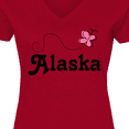 thumbnail image 4 of Inktastic Alaska Butterfly Women's V-Neck T-Shirt, 4 of 5