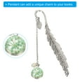 thumbnail image 3 of Uxcell Metal Feather Bookmarks Book Marks Page Markers Gift Box Packaging White Pendant, Light Blue, 3 of 7