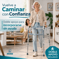 thumbnail image 2 of Andadera Doble Apoyo de Aluminio Plegable Reforzada | Andador Altura Ajustable con Barra Estabilizadora, Peso Máximo Soportado 110 kg, 2 of 12