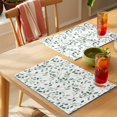 thumbnail image 4 of Eucalyptus Leaves Placemats Set of 6 Watercolor Summer Botanical Green Place Mats Indoor Wipeable Table Mats Washable Cloth Dining Table Placemats for Kitchen Holiday Party Home Decor 13x19 Inch, 4 of 9