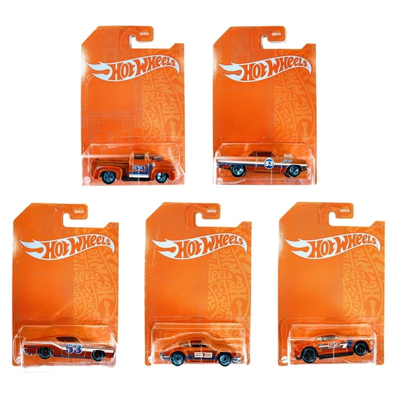 Hot Wheels Diecast Kids Car Play Vehicles, Orange and Blue, 5 Pack