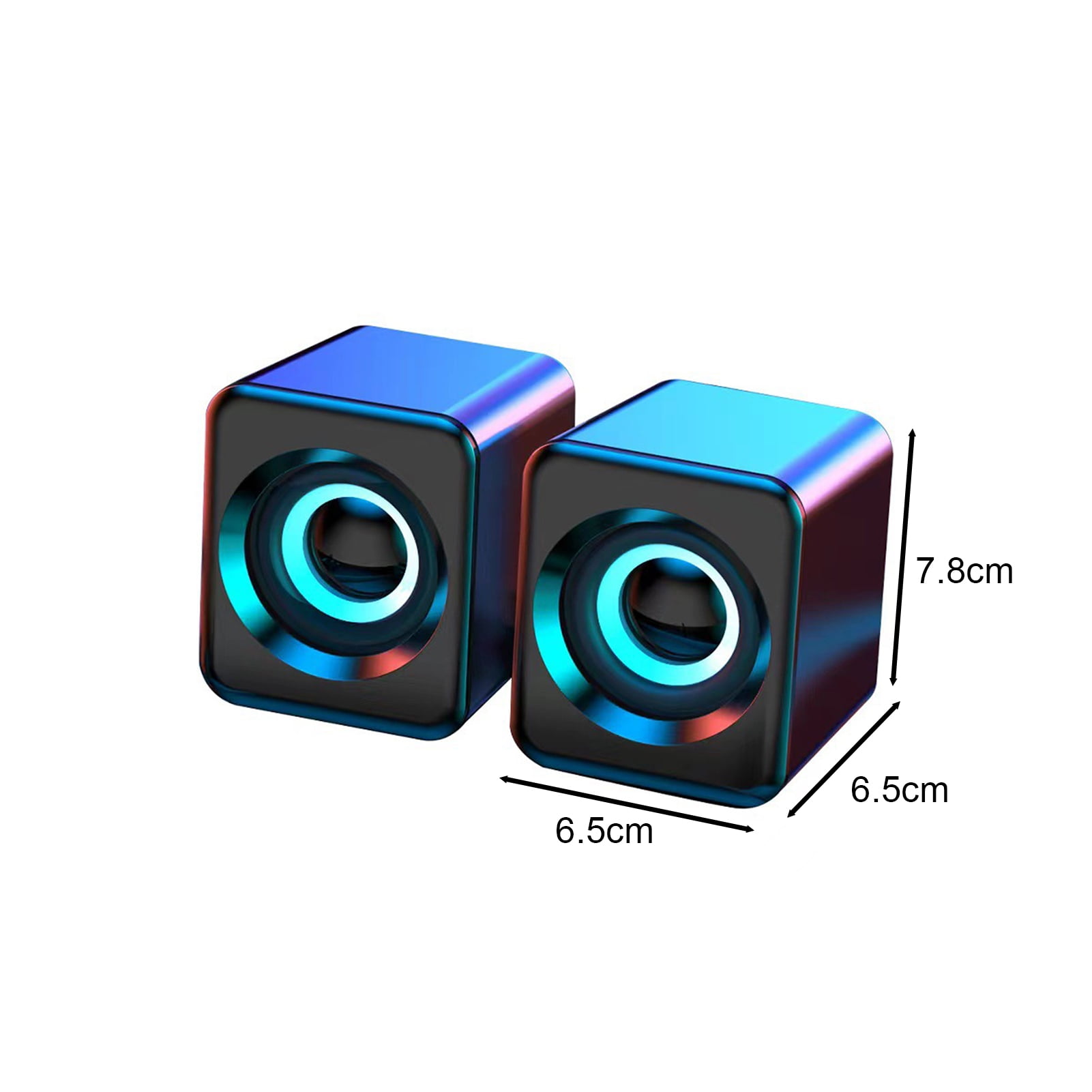 Pebbuoy 1 Pair Computer Speaker Subwoofer USB Bluetooth-compatible Wired Portable Mini Speaker No Delay Stereo Sound Loudspeaker for PC Computer Laptop Notebook