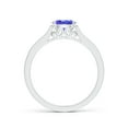 thumbnail image 2 of Angara Natural 0.45 Ct. Tanzanite with Diamond Vintage Inspired Ring in 14K White Gold for Women (Ring Size: 3), 2 of 9
